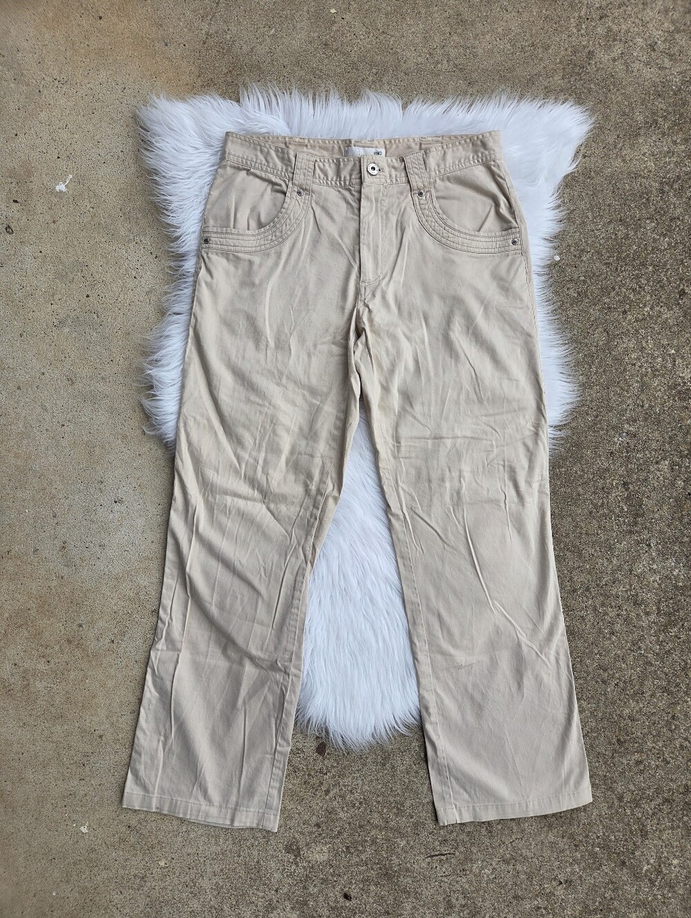 Vino - Beige Straight-Leg Pants - Size Large 12-14